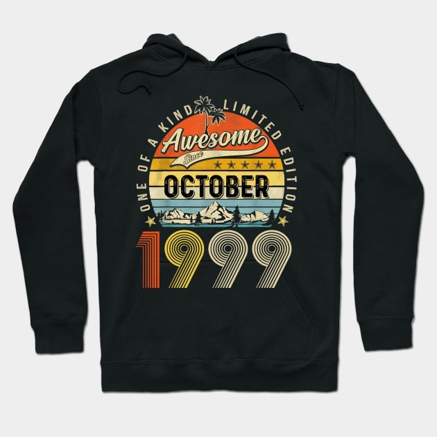 Awesome Since October 1999 Vintage 24th Birthday Hoodie by Benko Clarence